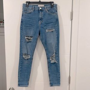 Topshop Jamie Distressed Skinny Jeans 30W 30L